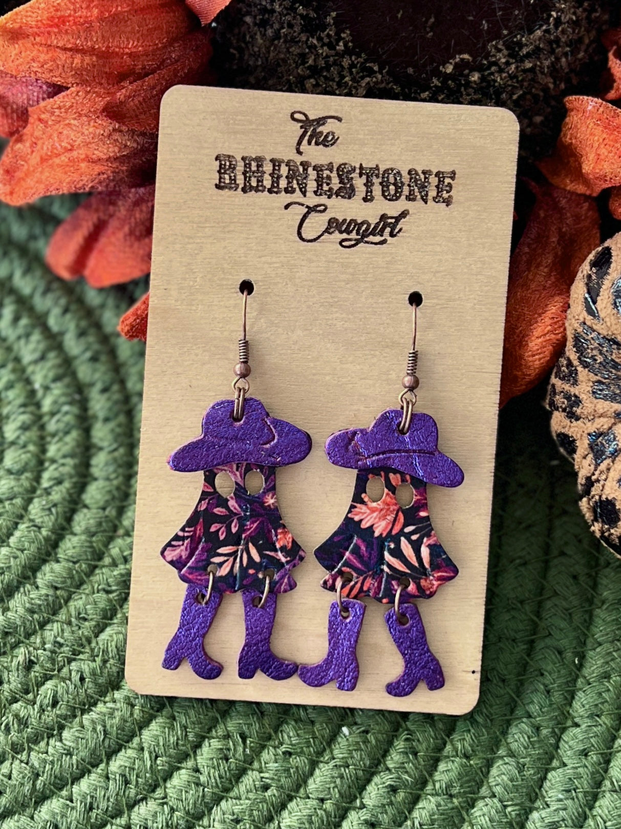 Let’s Go Ghouls-Purple Autumn Floral Boho Cowghoul