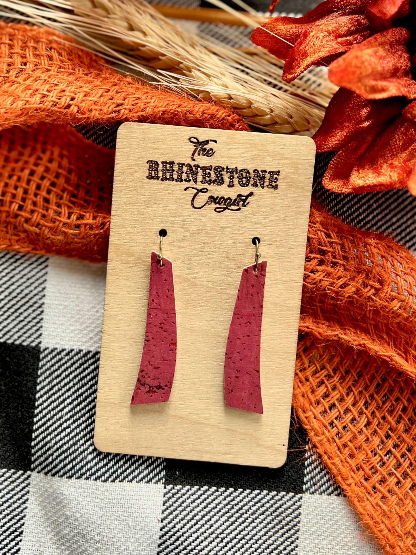 Burgandy Cork Geometric Bars