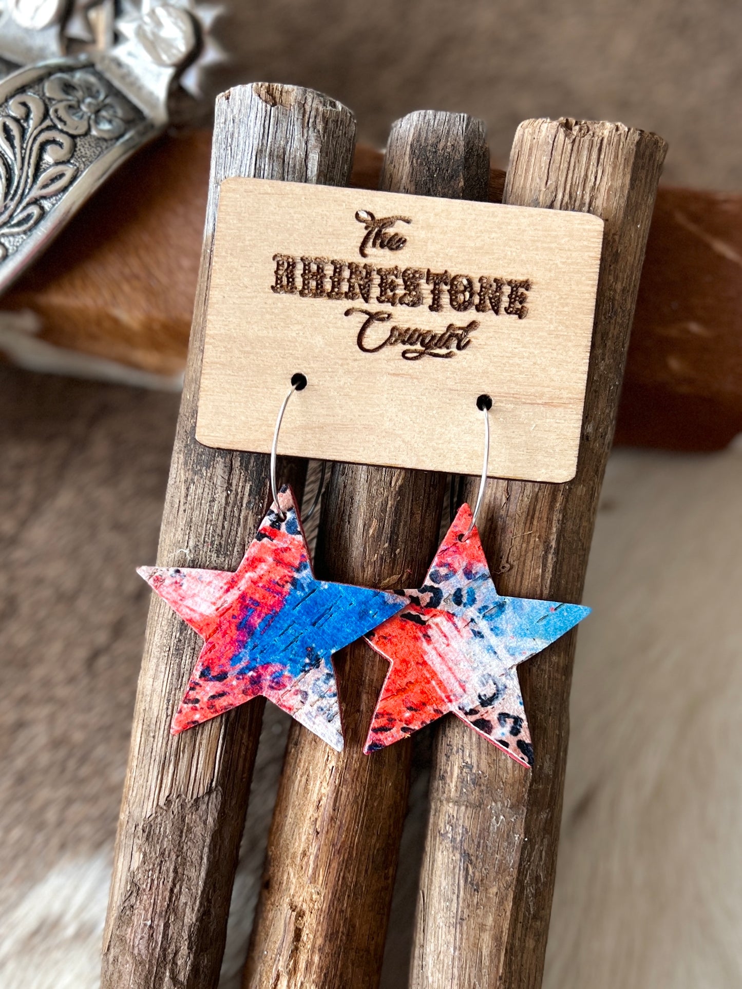 Dallas Patriotic Leopard Star Hoops