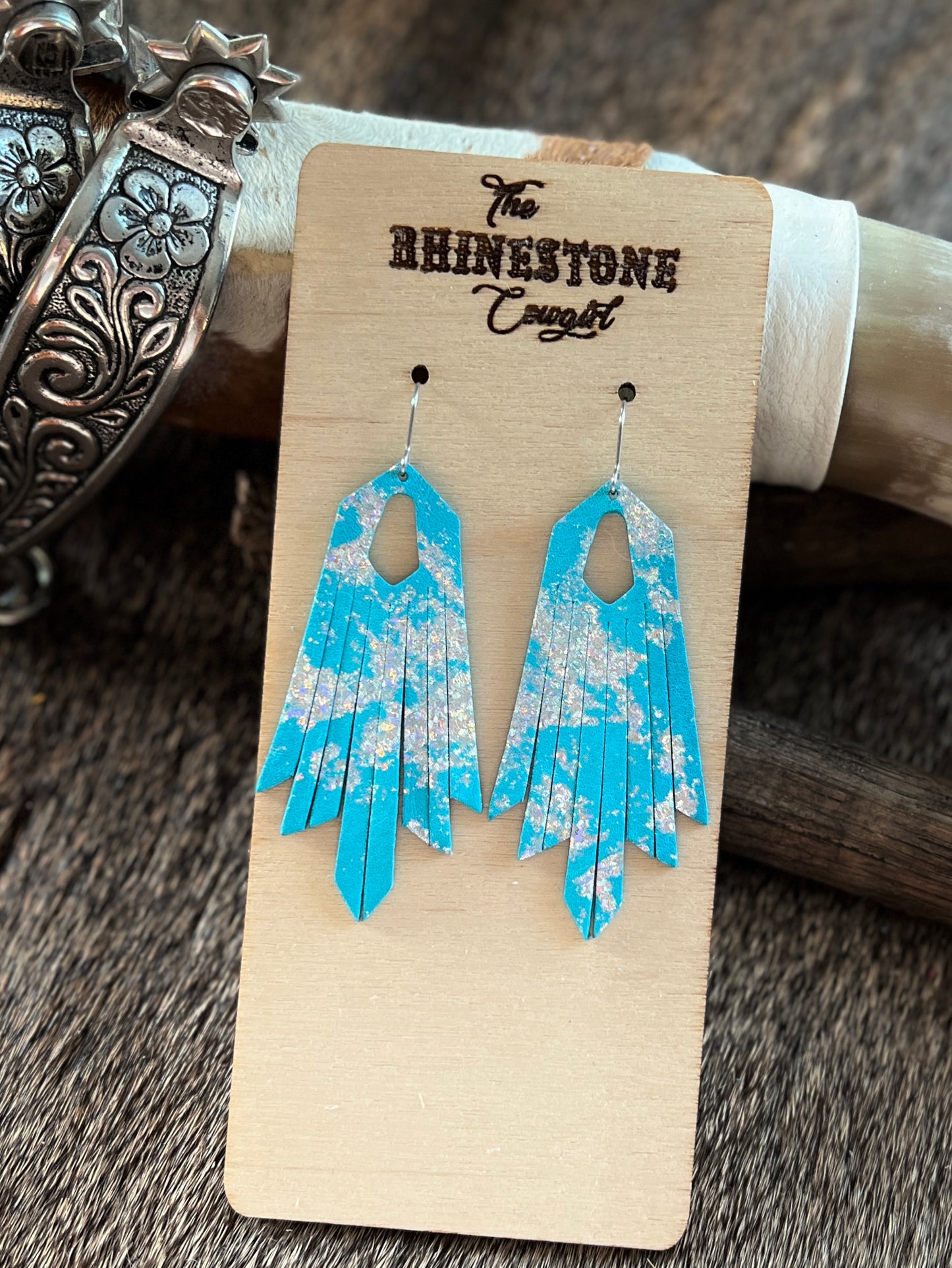 Silver Splashed Charley Fringe Earrings