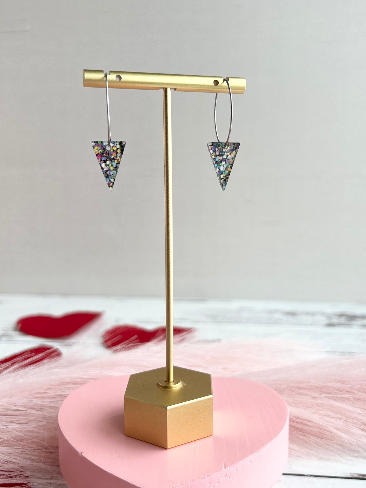 Glitter Geo Hoops