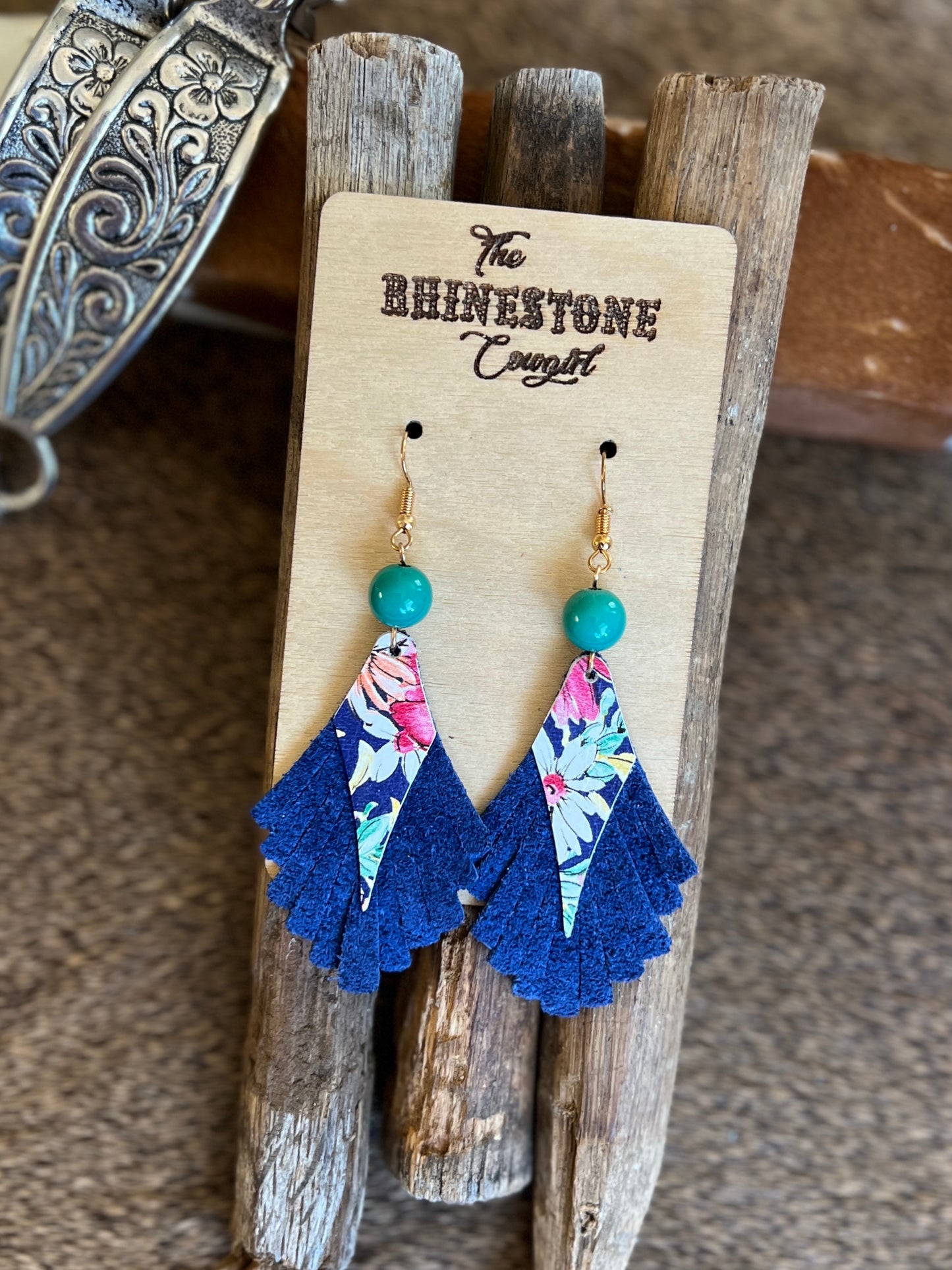 Blue Floral Abilene Fringe