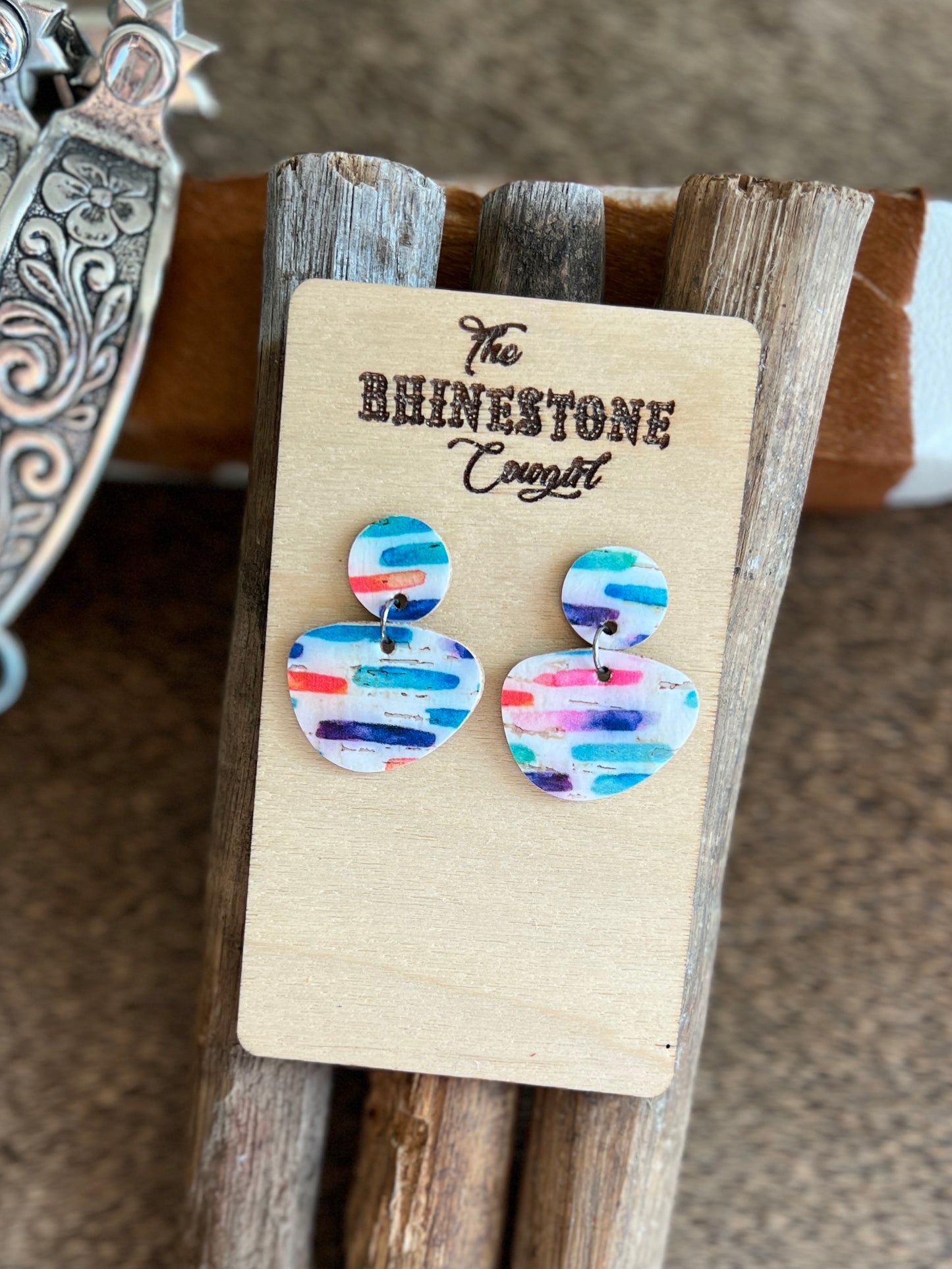 Colorful Pebble Stud Dangles