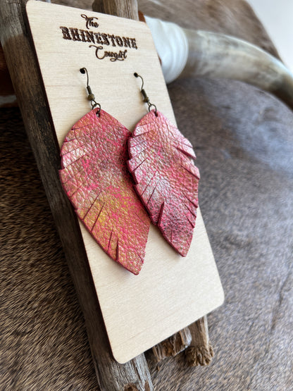 Red Metallic Cimarron feathers