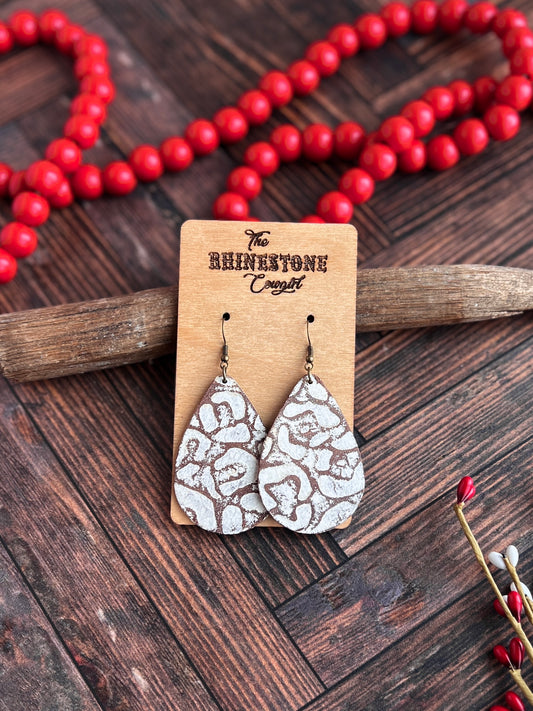 Ivory Washed Leopard Teardrops