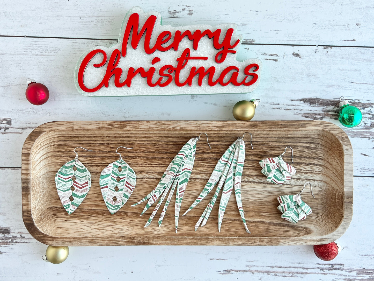 Red and Green Christmas Chevron Collection