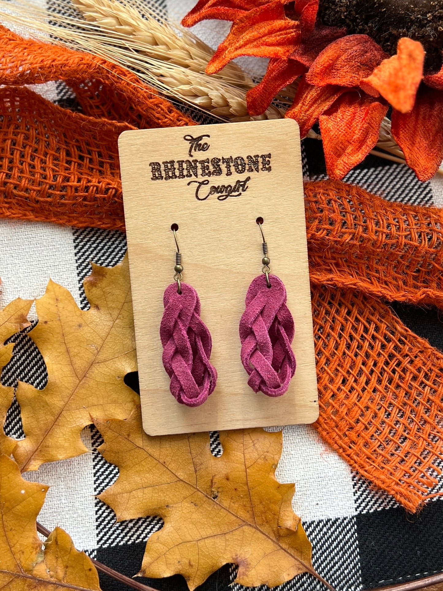 Berry Braided Suede Loops