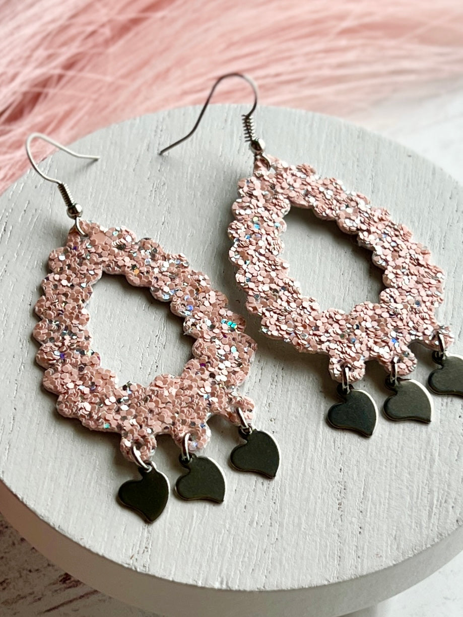 Ballet Pink Glitter Missy Kitty Teardrops