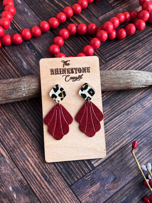 Red Leopard Post Dangles