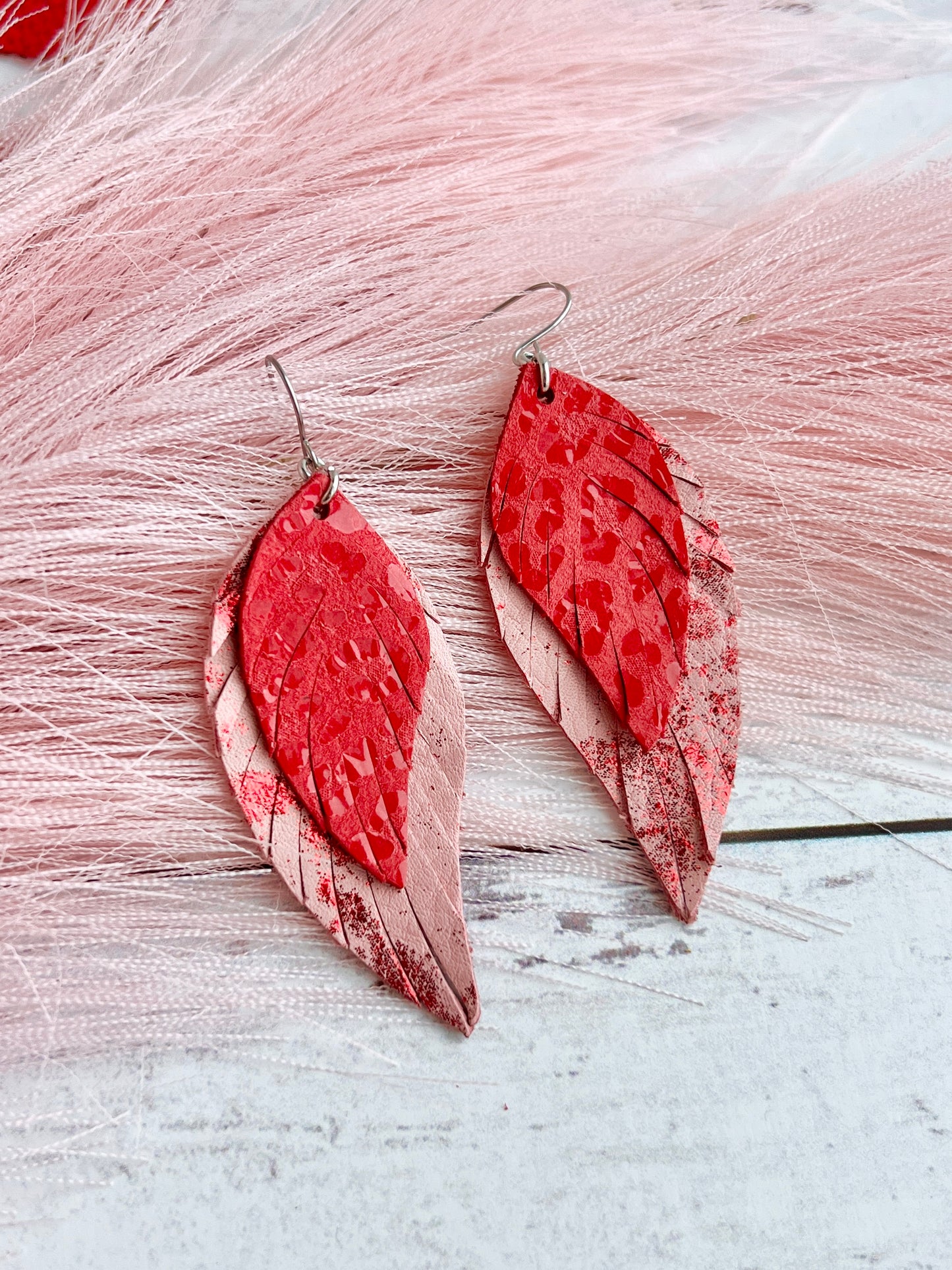 Pink and Red Mini Lady May Feathers