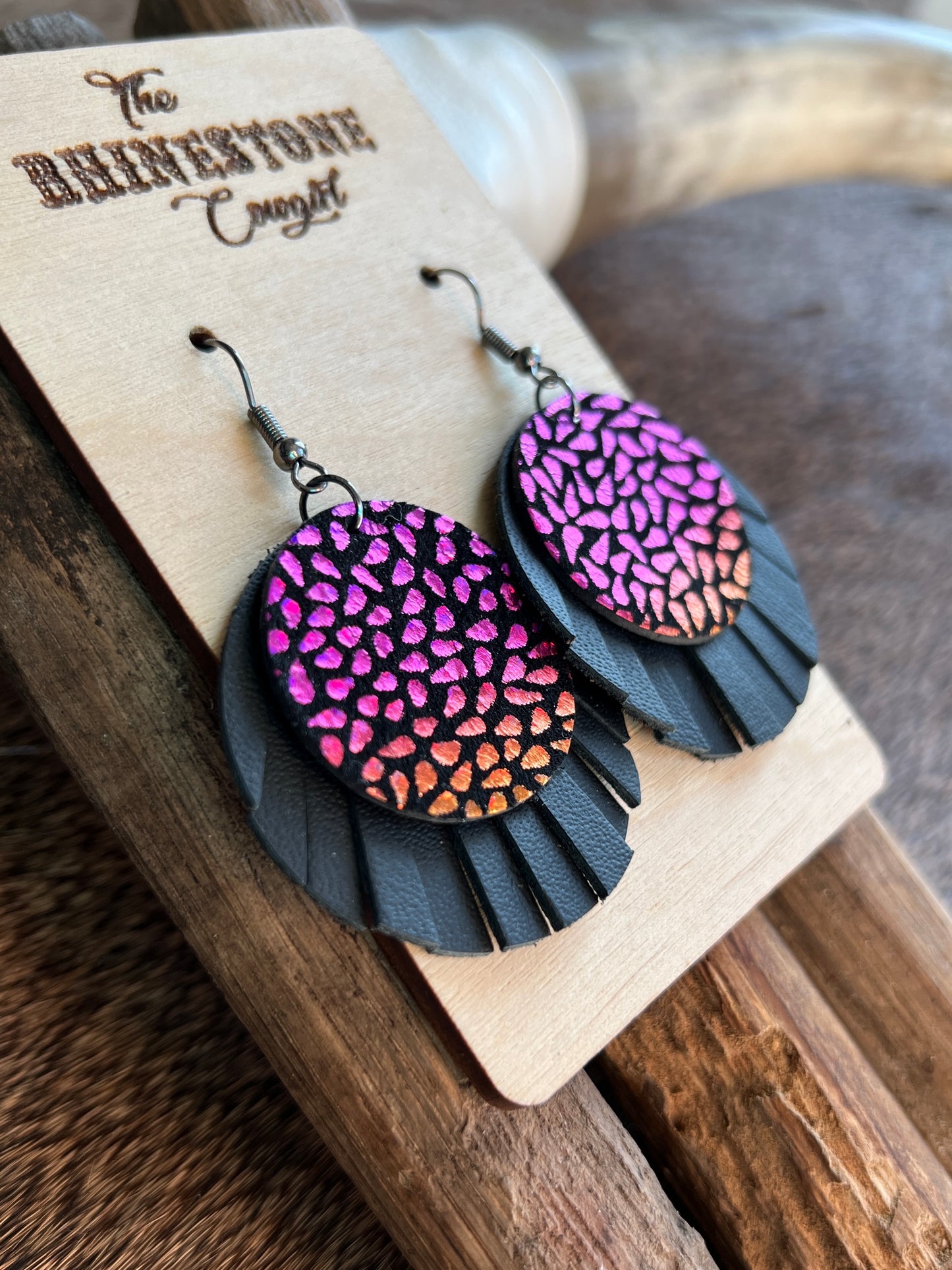 Rainbow Metallic Fringed Circle