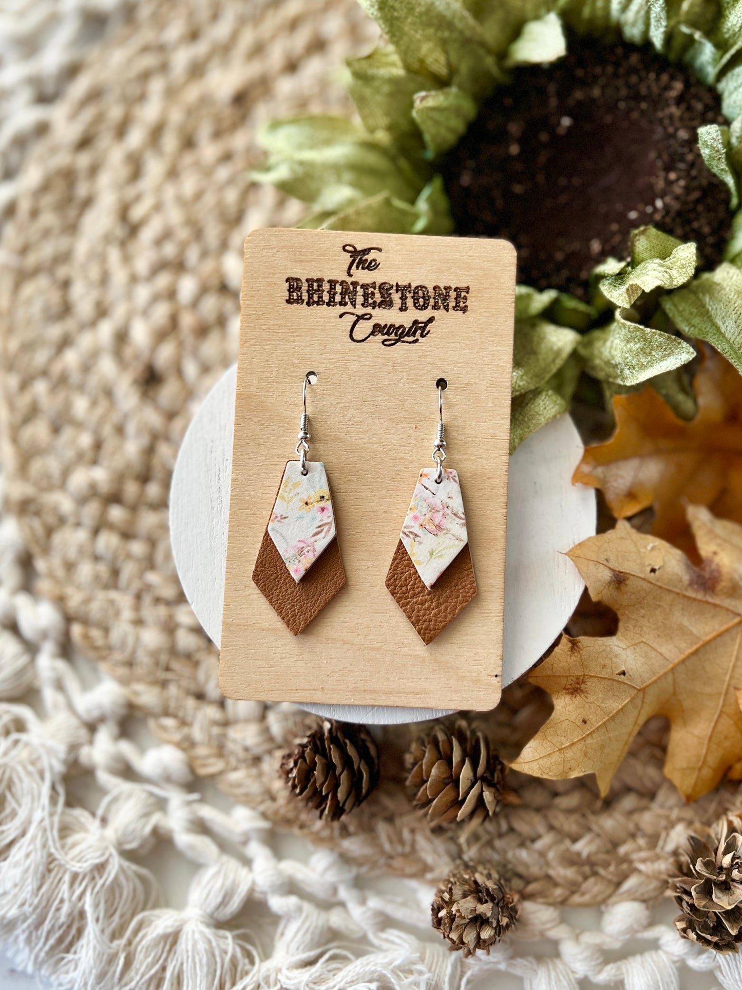Warm Fall Floral Pointed Drops
