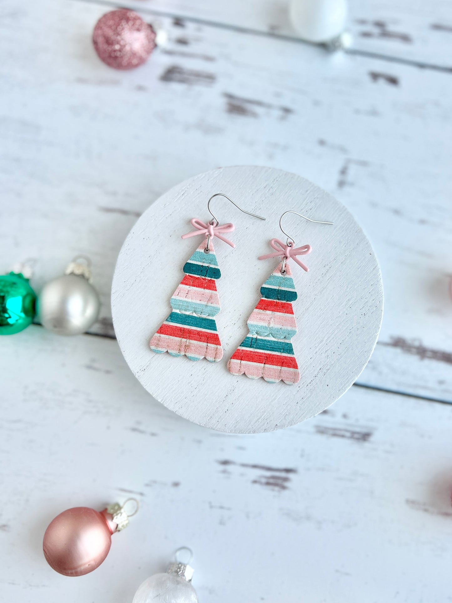 CandyCore Boho Christmas Stripe Earrings