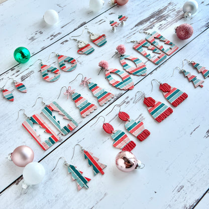 CandyCore Boho Christmas Stripe Earrings