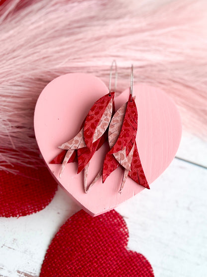 Red and Pink Glossy Leopard Mini Calamity Jane Feathers