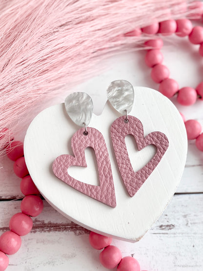 Dusty Pink Whimsical Hearts