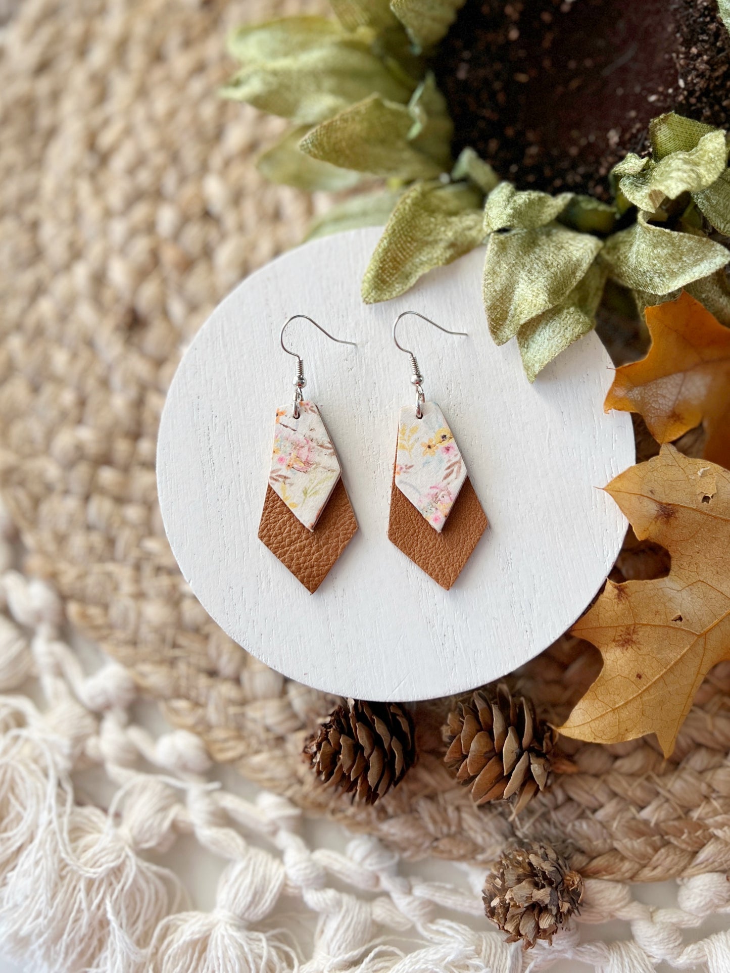 Warm Fall Floral Pointed Drops