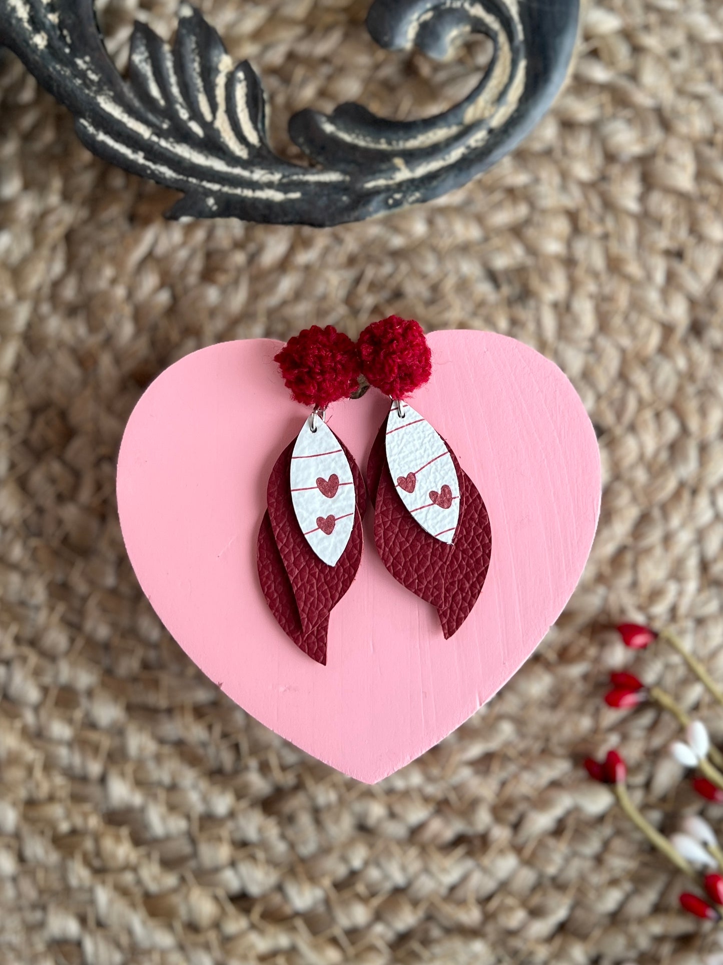 3 layer Heart-on-the-Line Swirly Dangles