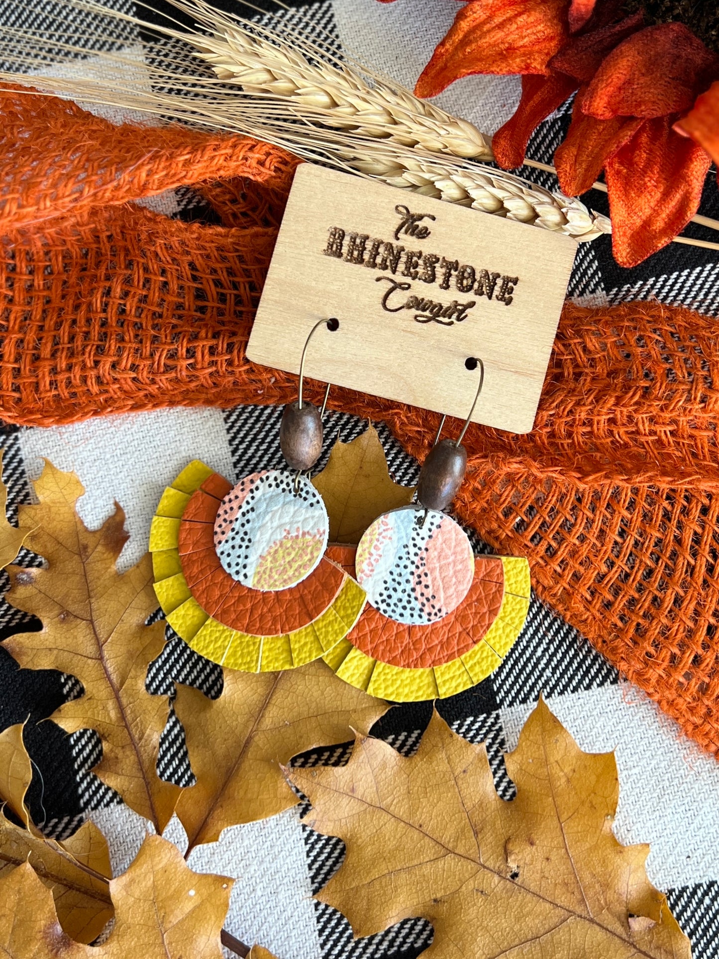 Orange and Yellow Fringed Half-Circle