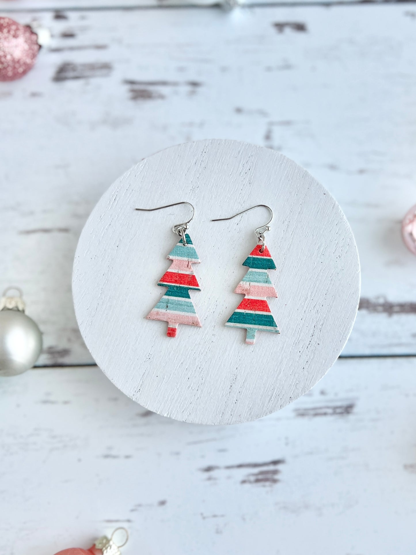CandyCore Boho Christmas Stripe Earrings
