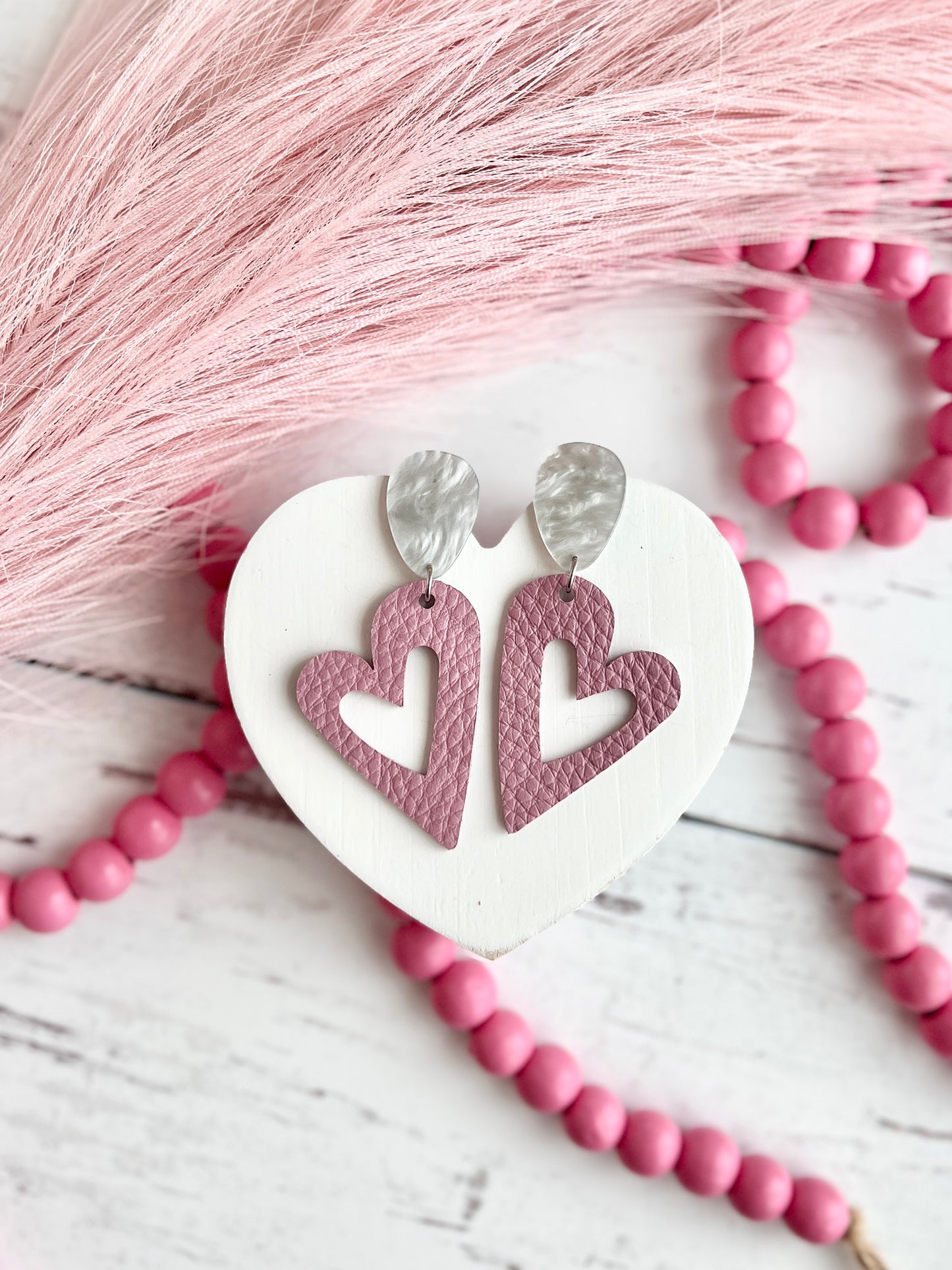 Dusty Pink Whimsical Hearts