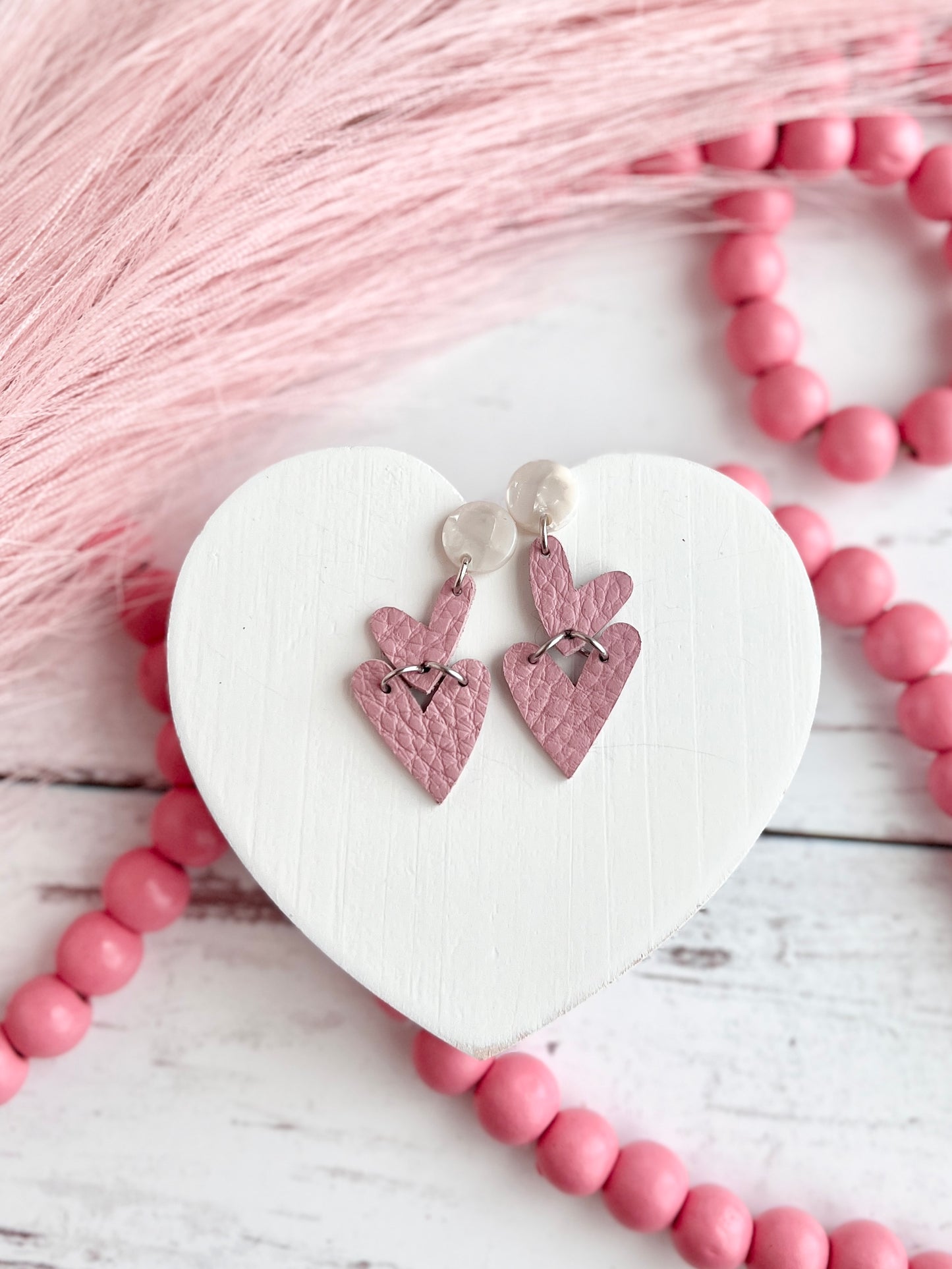 Short Stack Dusty Pink Whimsical Hearts