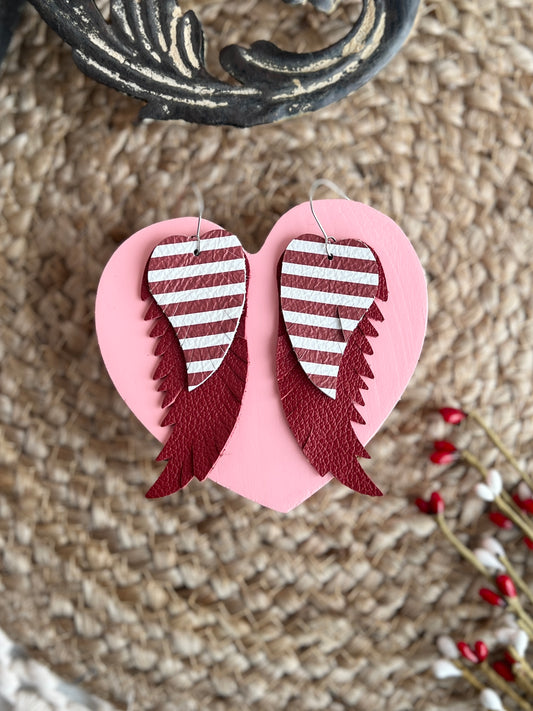 Smaller Heart-on-the-Line Fringy Heart Wings