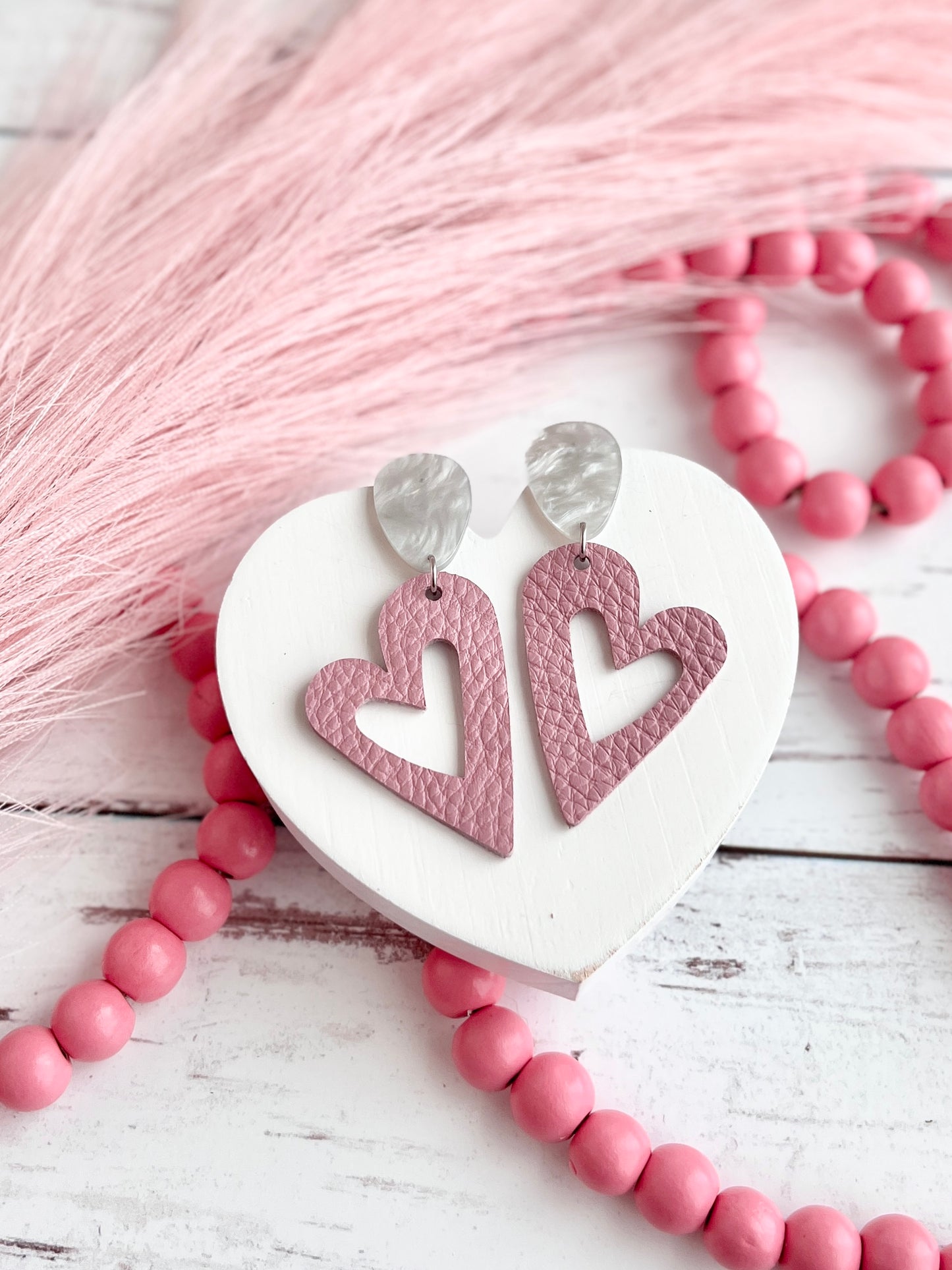 Dusty Pink Whimsical Hearts