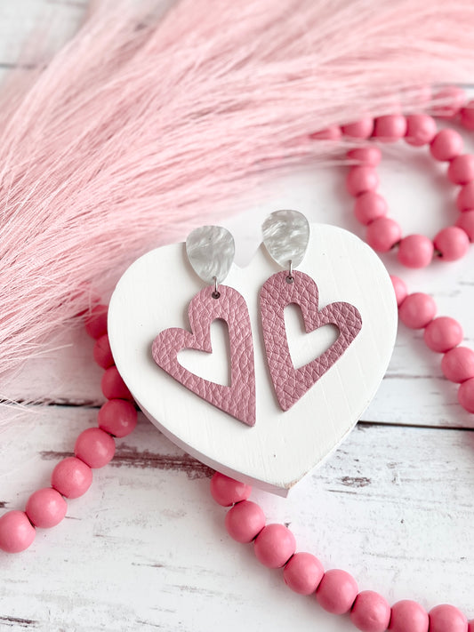 Dusty Pink Whimsical Hearts