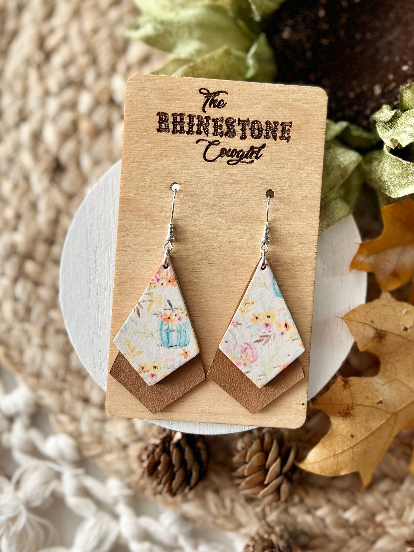 Warm Fall Floral Diamonds