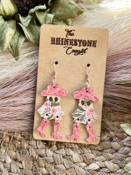 Let’s Go Ghouls-Pink Floral Boho Cowghoul