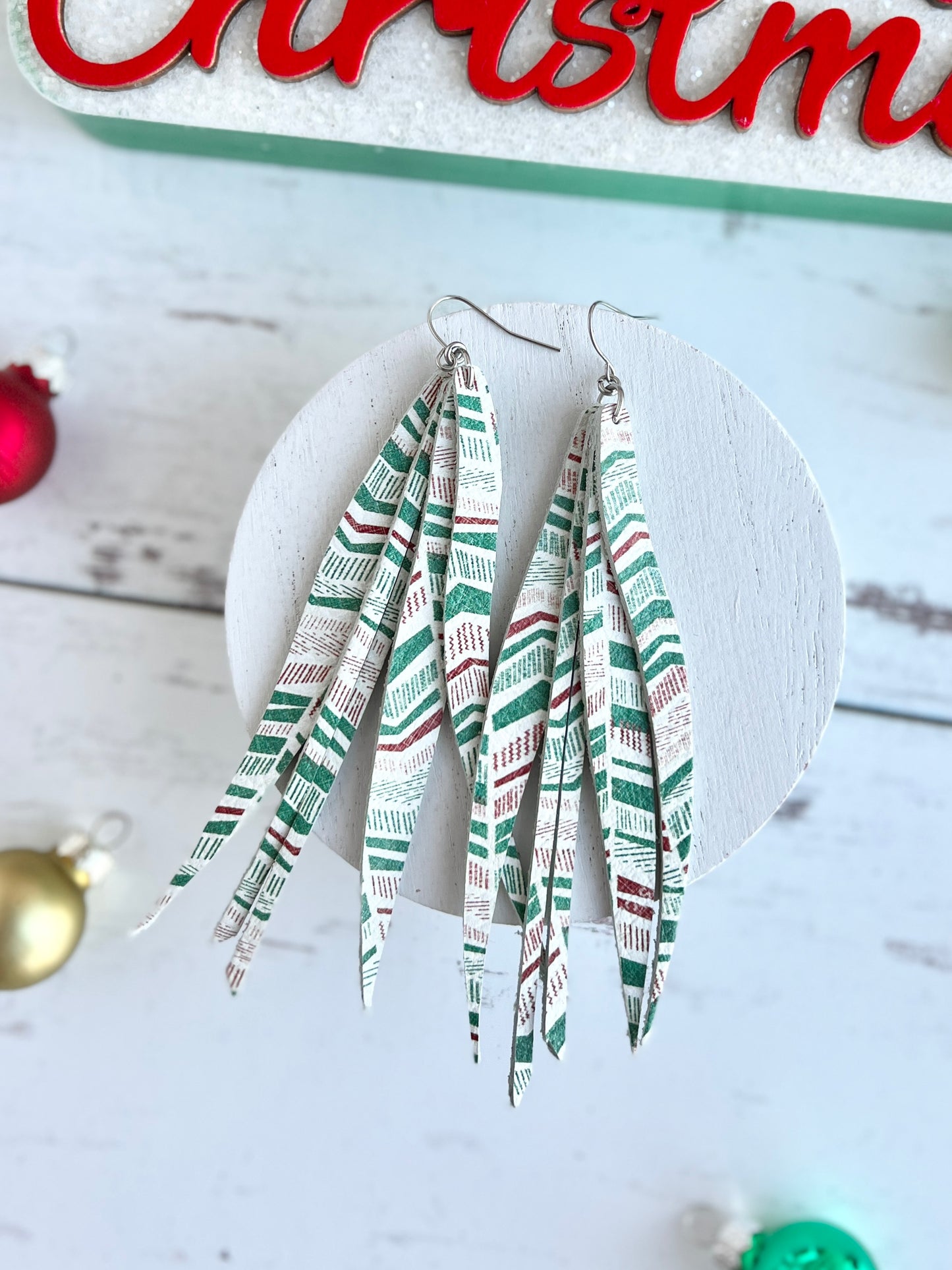 Red and Green Christmas Chevron Collection