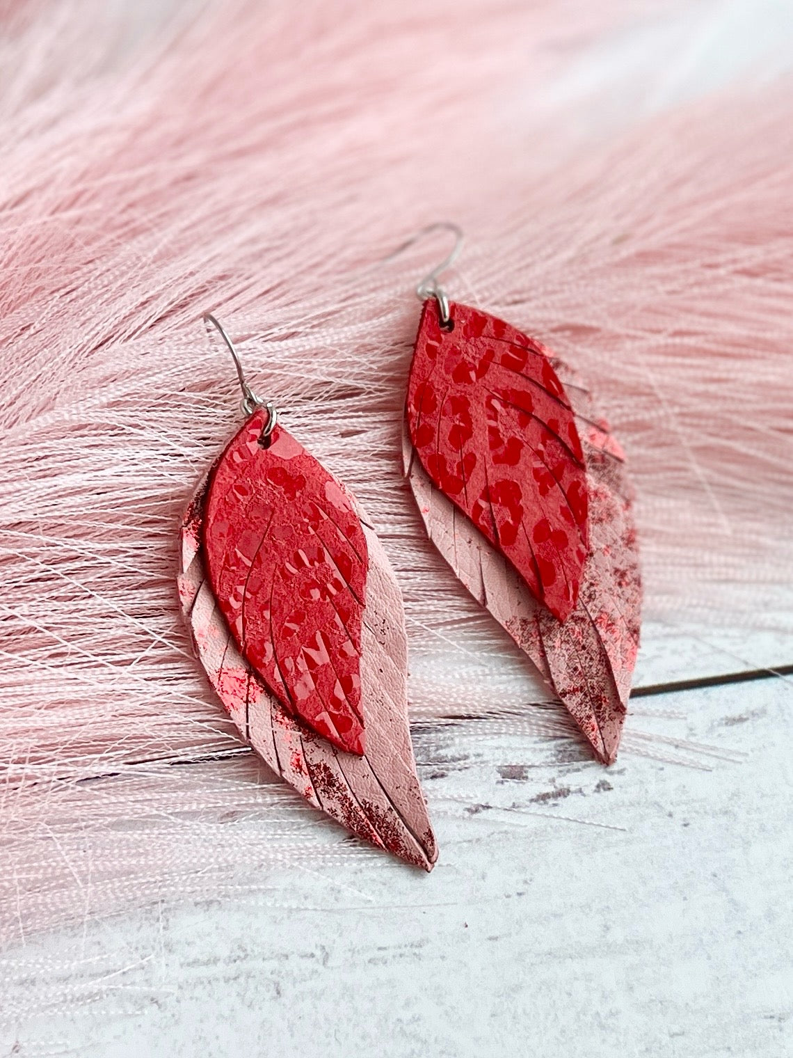 Pink and Red Mini Lady May Feathers