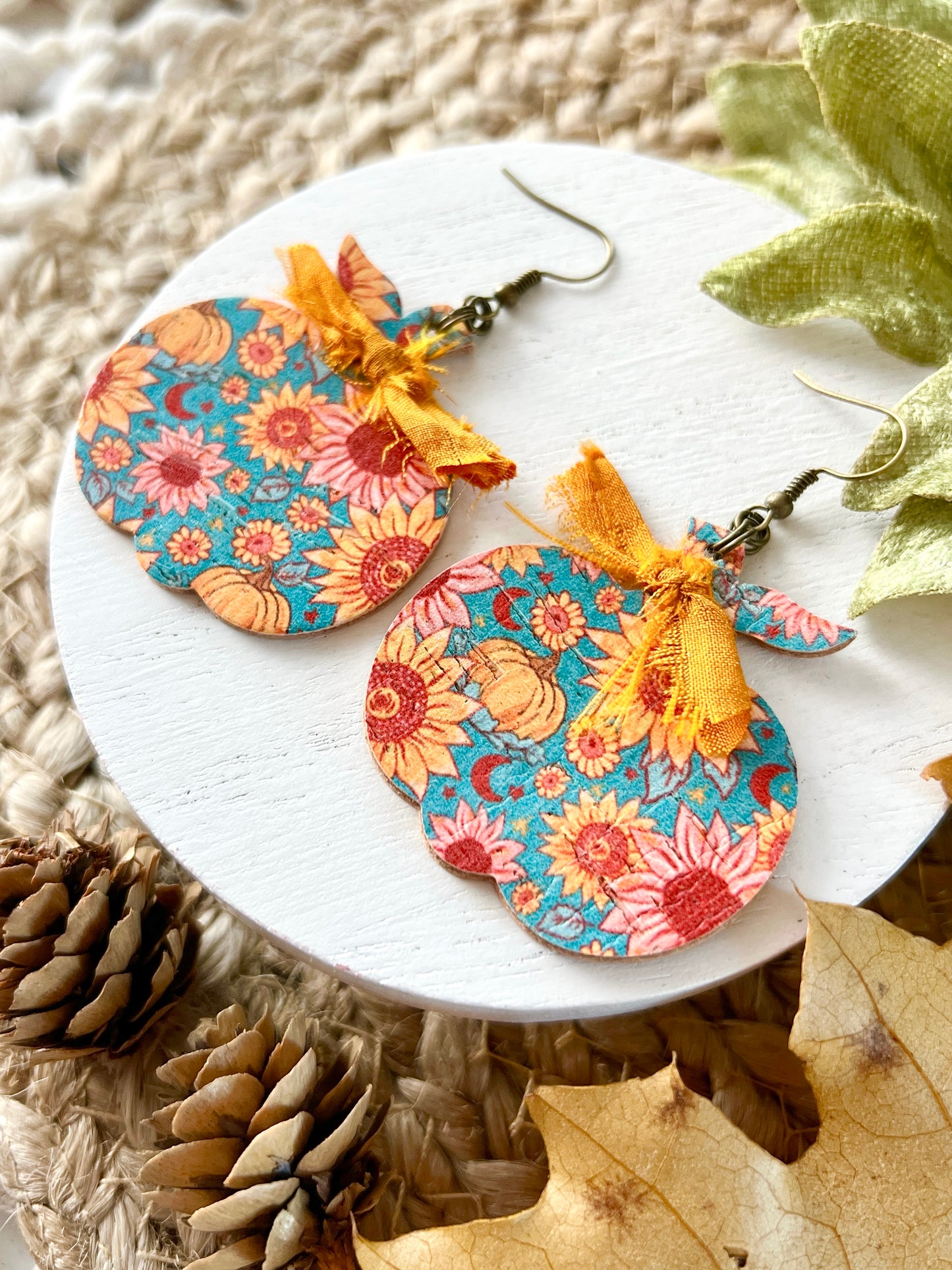 Boho Fall Sunflower Pumpkins