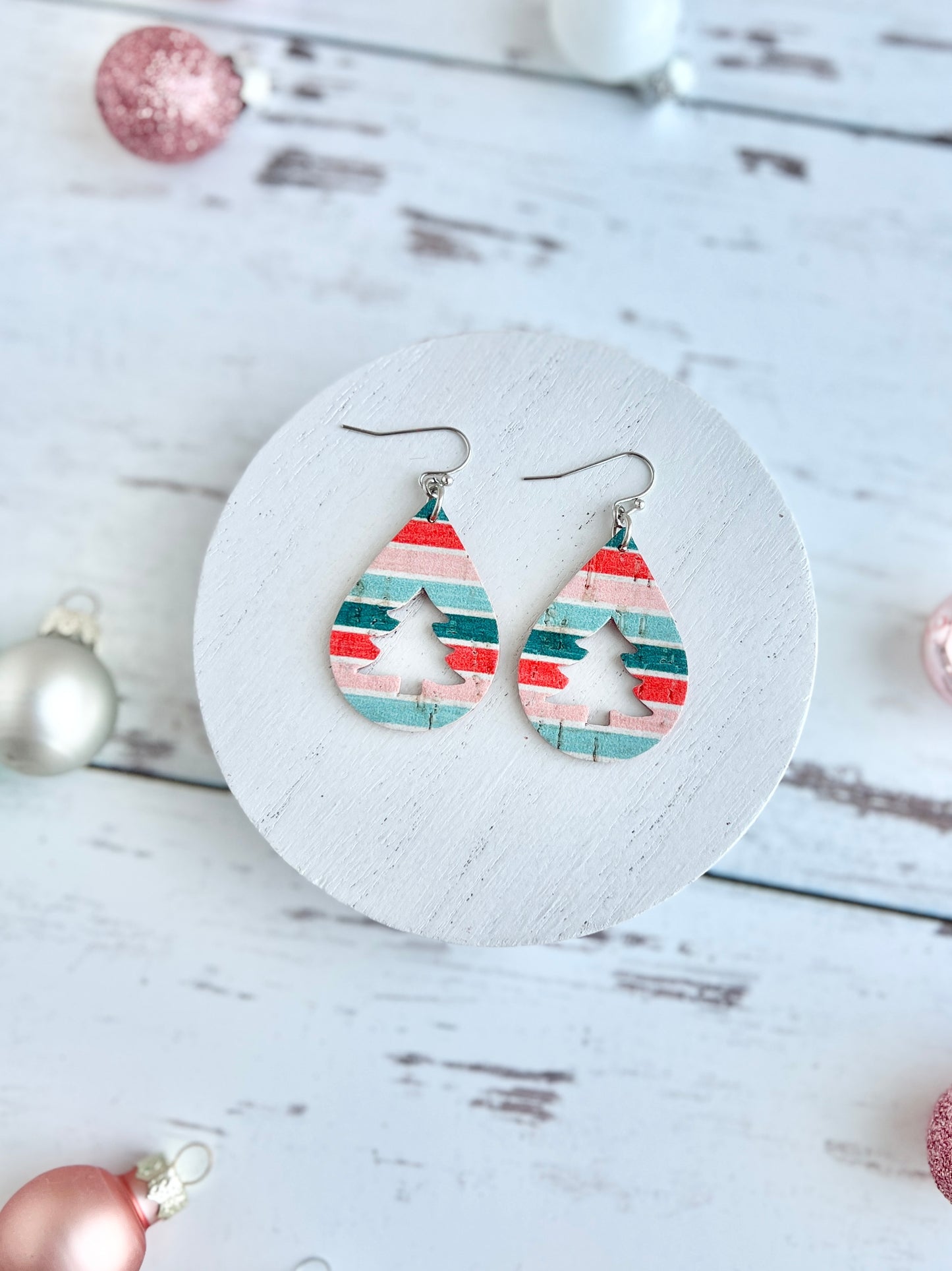 CandyCore Boho Christmas Stripe Earrings