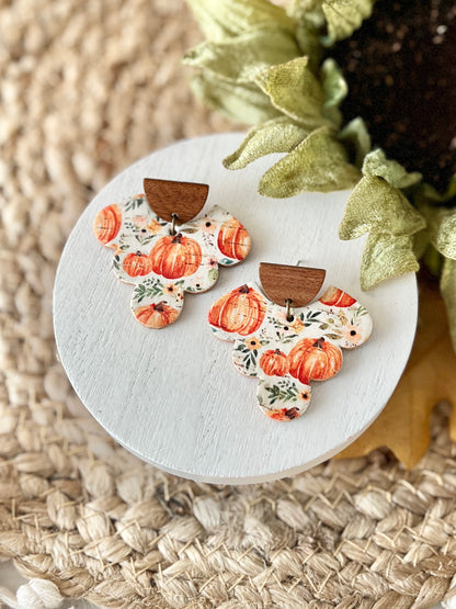 Country Floral Pumpkin Petticoat Scallops