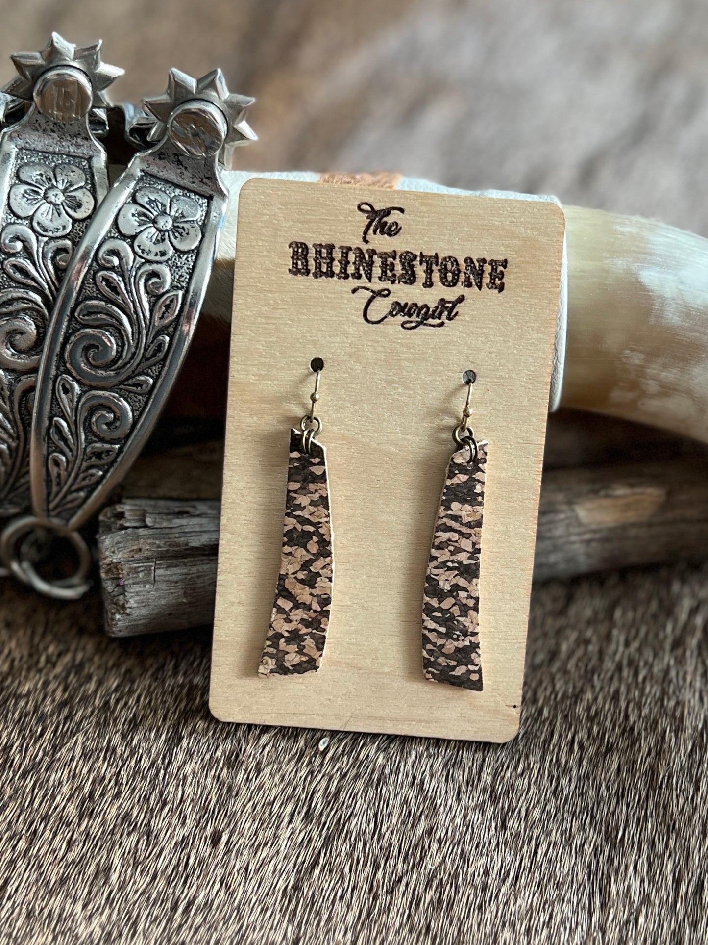 Camo Cork Skinny Dangles