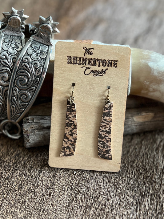 Camo Cork Skinny Dangles
