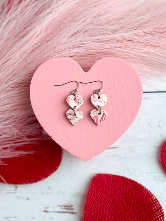 Short Pink Stacked Mini Hearts