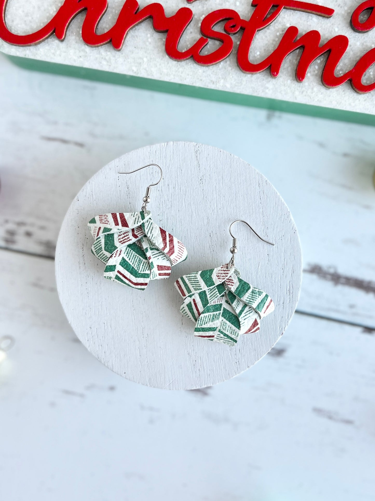 Red and Green Christmas Chevron Collection