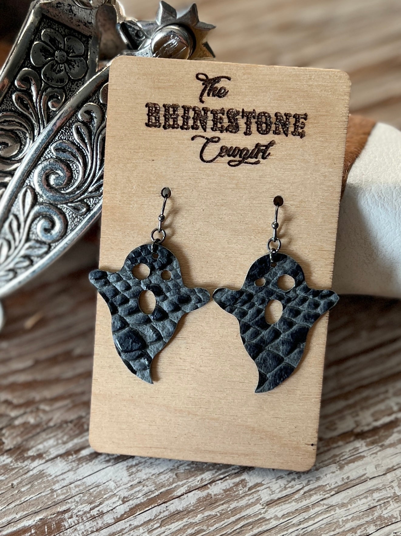 Grey and Black Snakeskin Embossed Ghosts