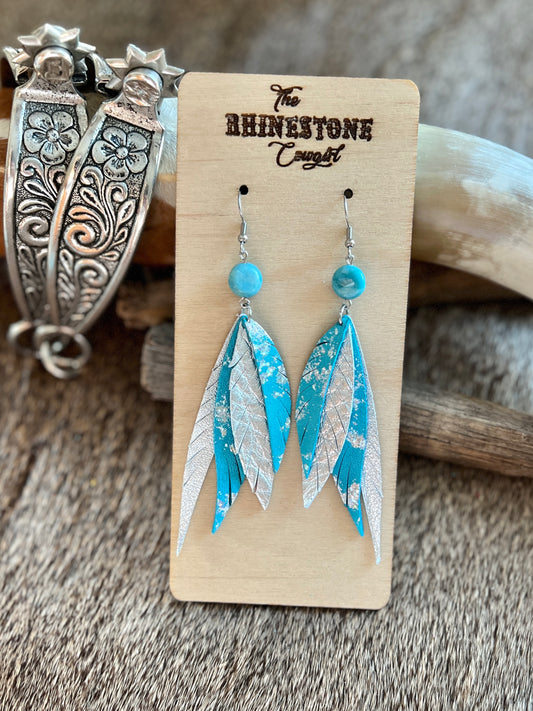 Silver Splashed Amazonite Emmy Lou Feathers