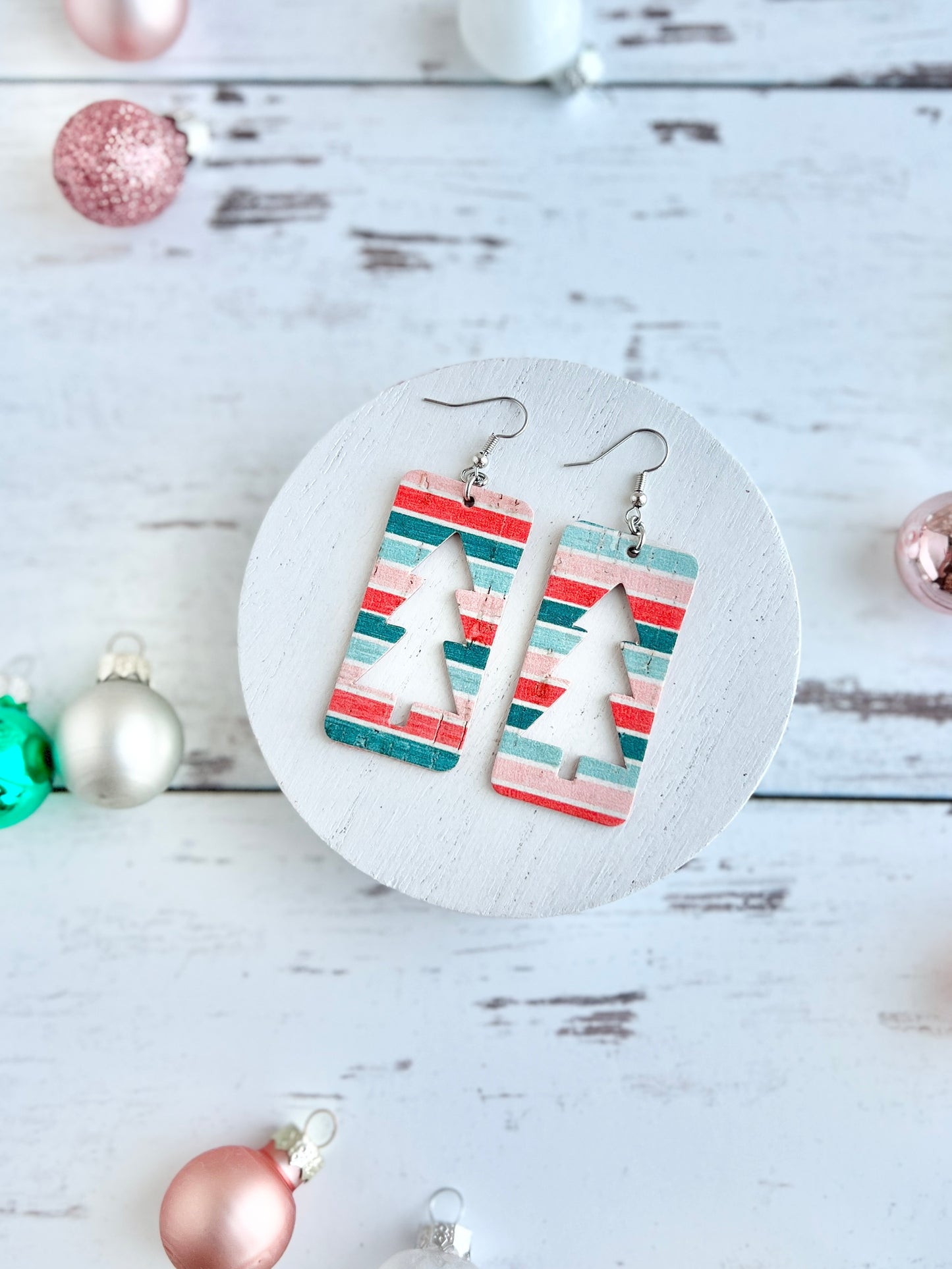 CandyCore Boho Christmas Stripe Earrings