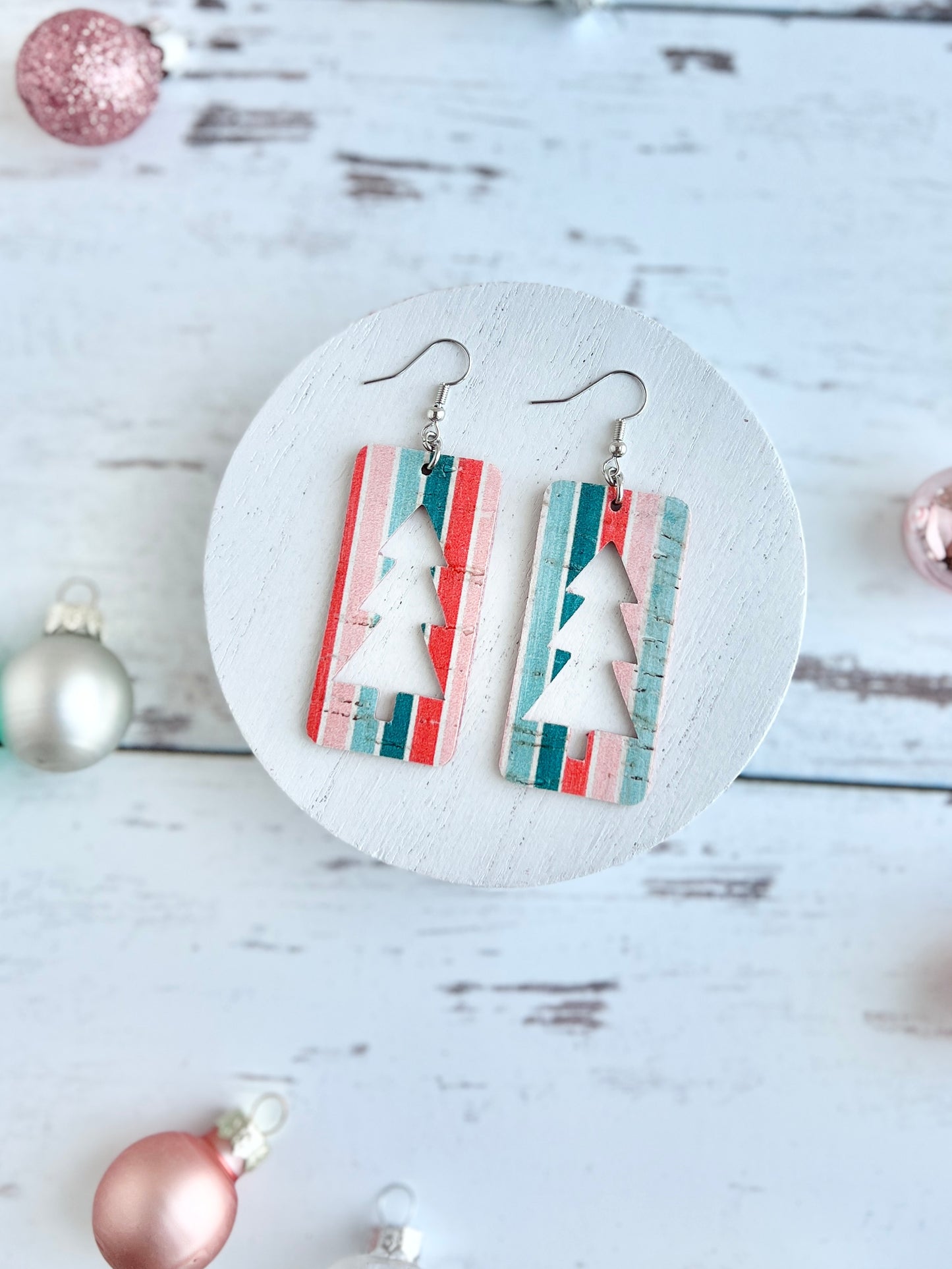CandyCore Boho Christmas Stripe Earrings