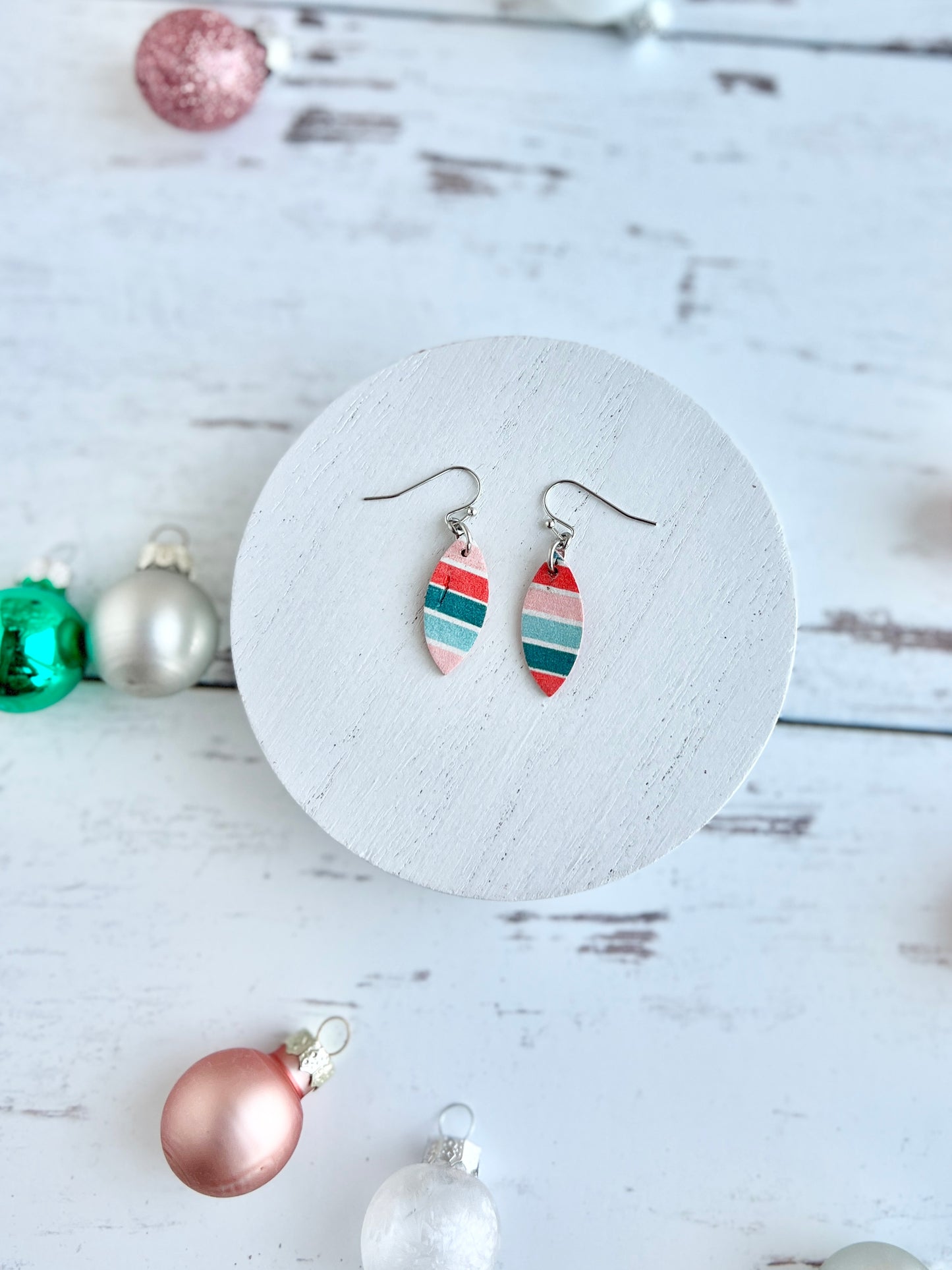 CandyCore Boho Christmas Stripe Earrings