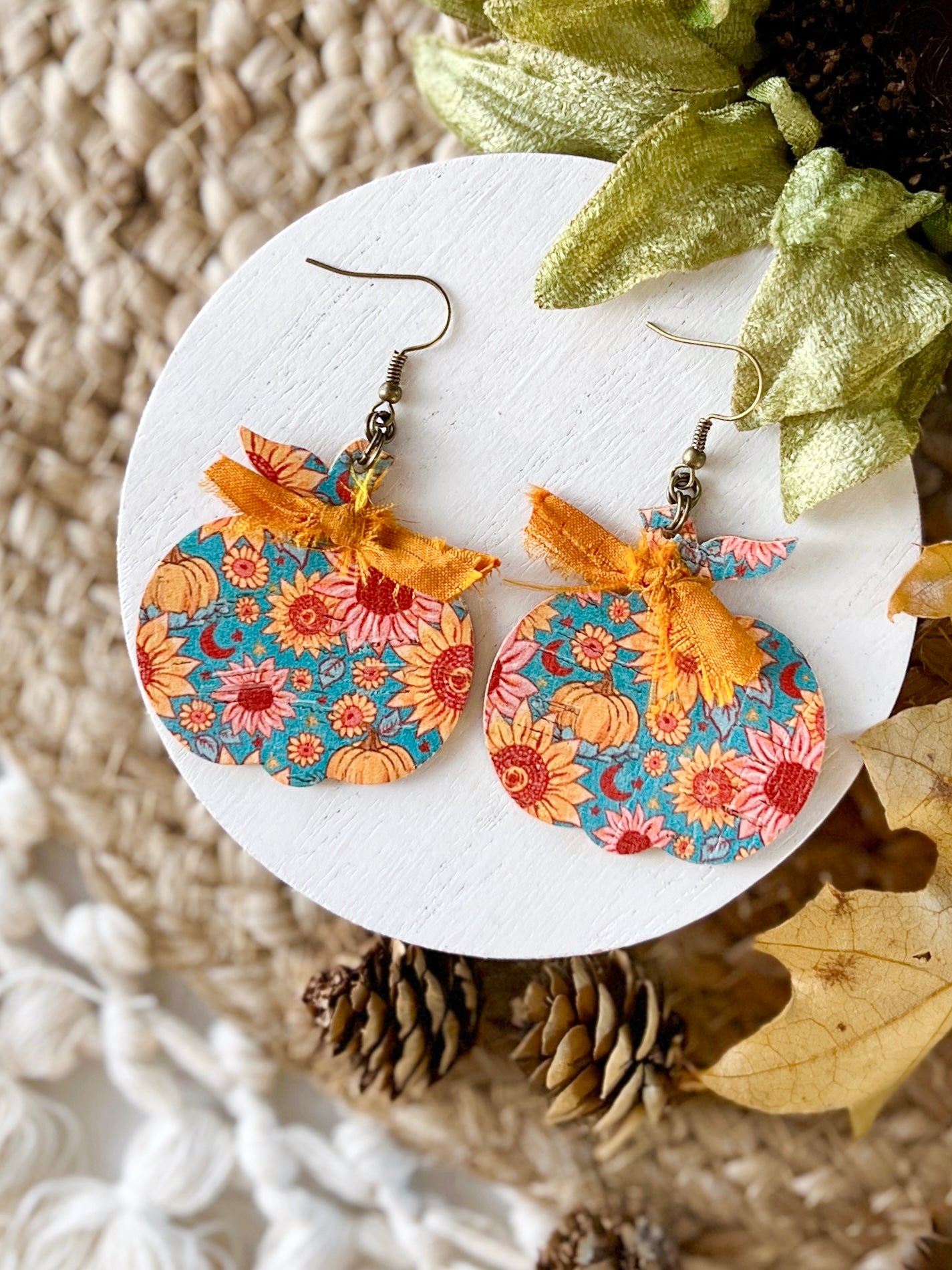 Boho Fall Sunflower Pumpkins