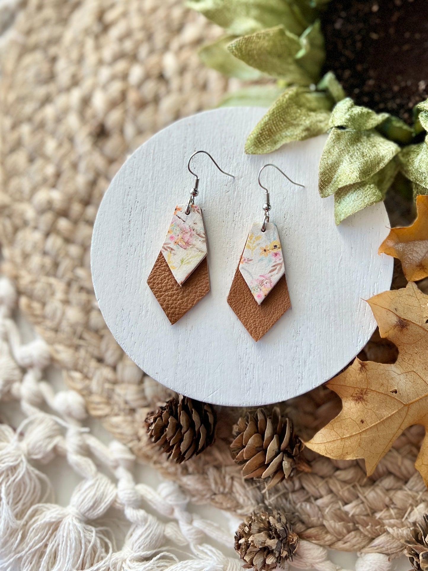 Warm Fall Floral Pointed Drops