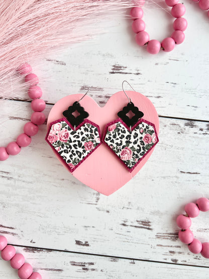 Wild Rose Geometric Hearts