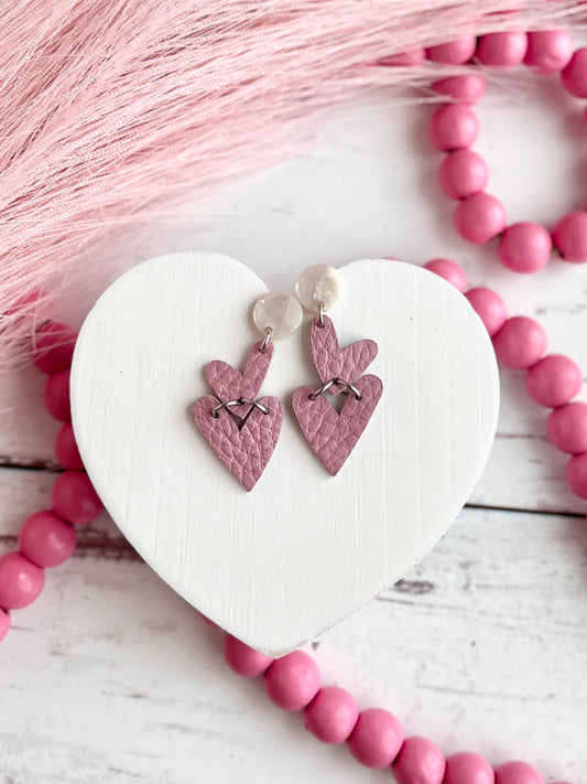 Short Stack Dusty Pink Whimsical Hearts