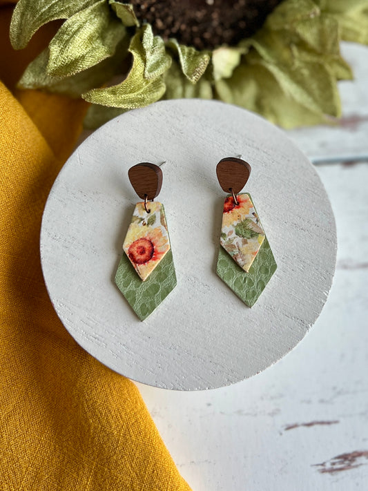 Sage and Sunflower Pointed Drops